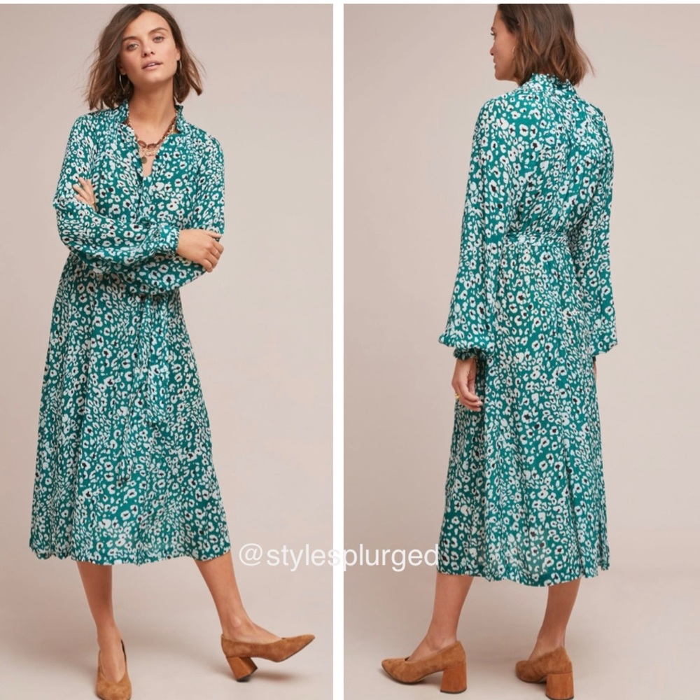 EUC ANTHRO Rdalamal Leopard Swing Dress size 4